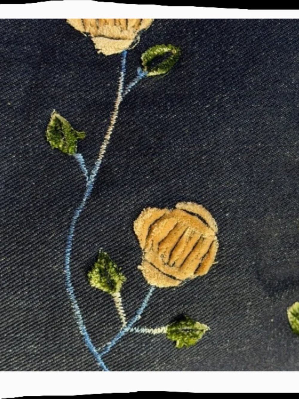 New Origins Denim Floral Embroidered Tote Bag - Picture 6 of 8